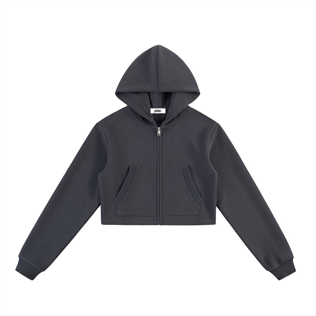 Women's Essential Cropped Zip-Up Hoodie