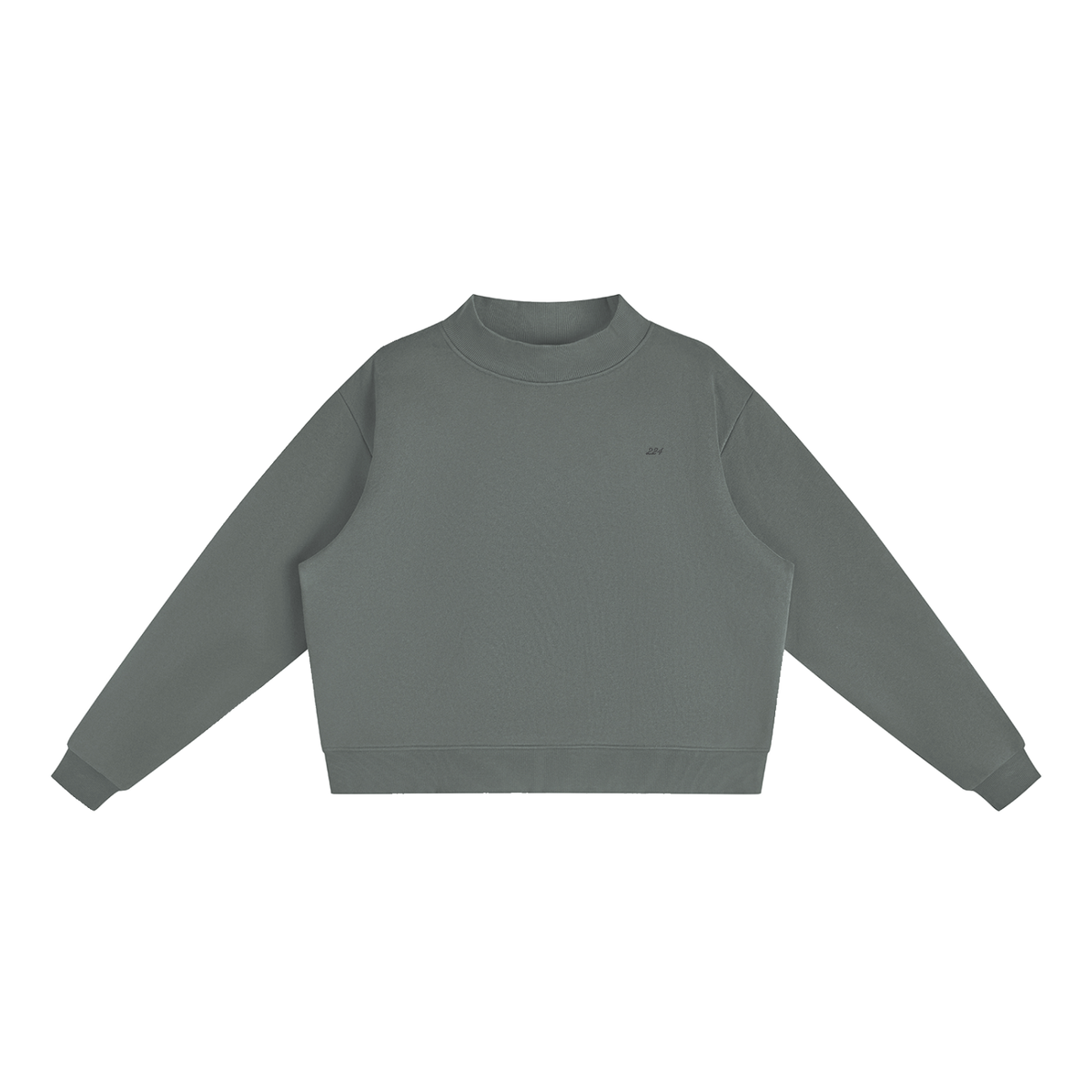 Women's Essential Fleece Mock-Neck Crew Sweatshirt