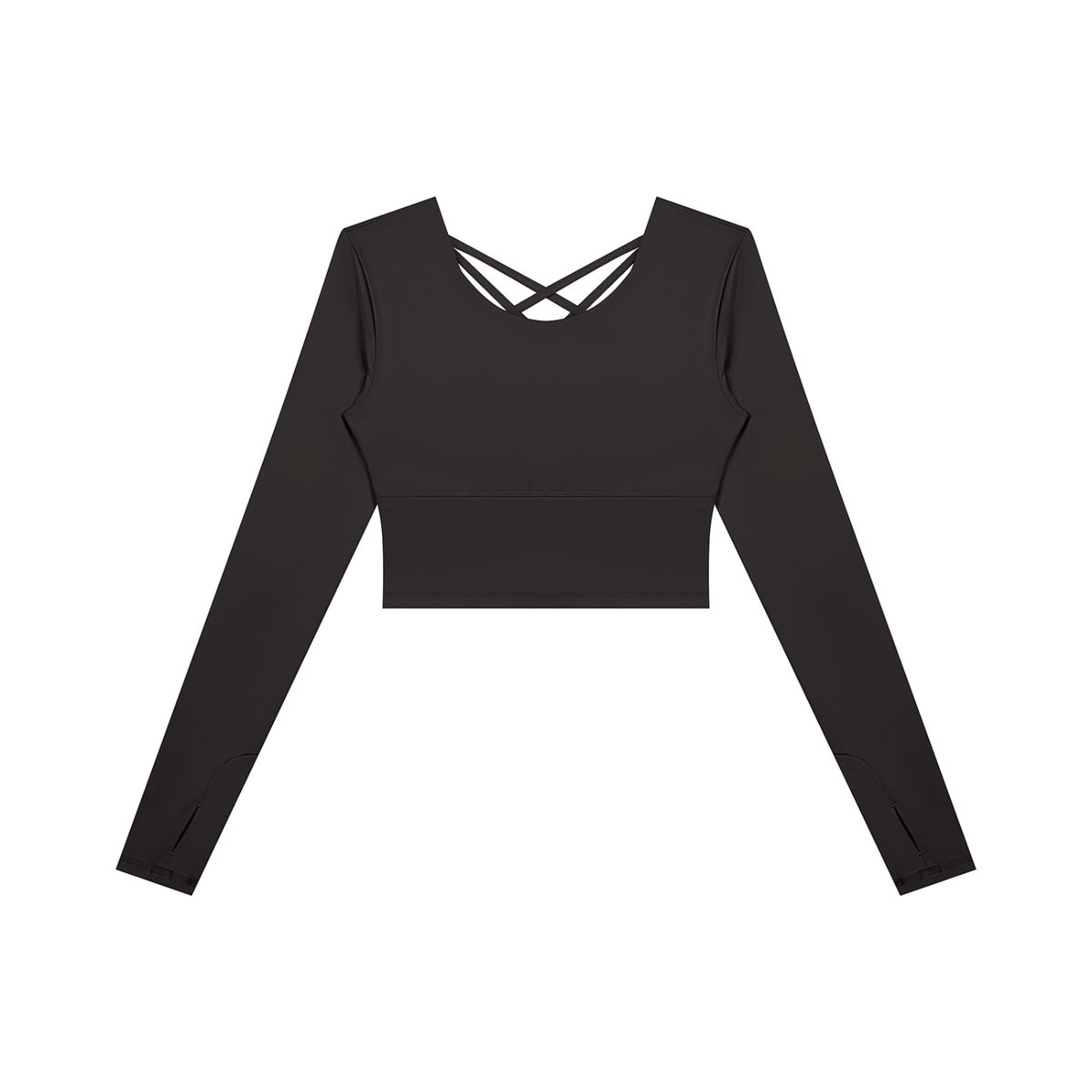 T-shirt de yoga court à manches longues pour femme