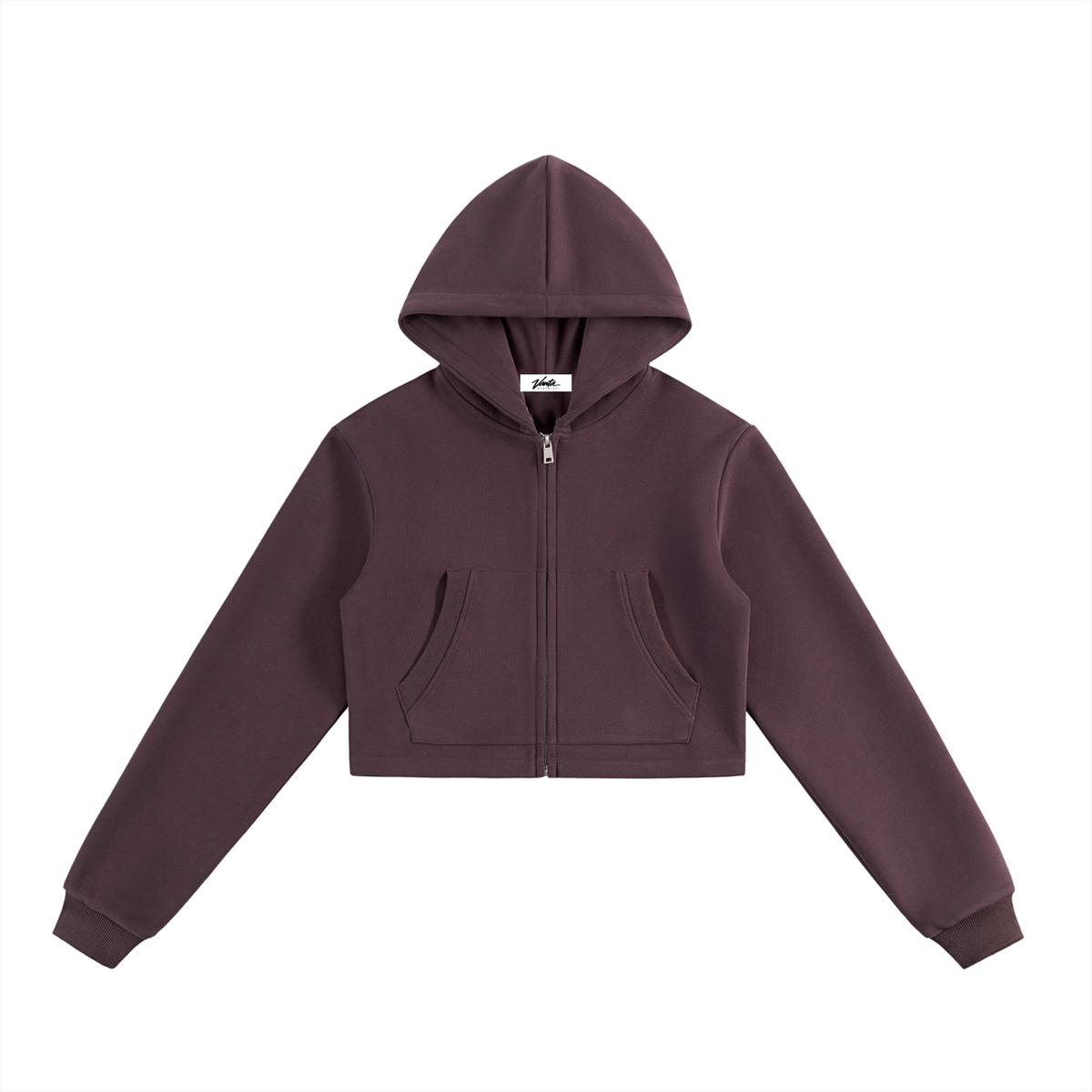 Women's Essential Cropped Zip-Up Hoodie