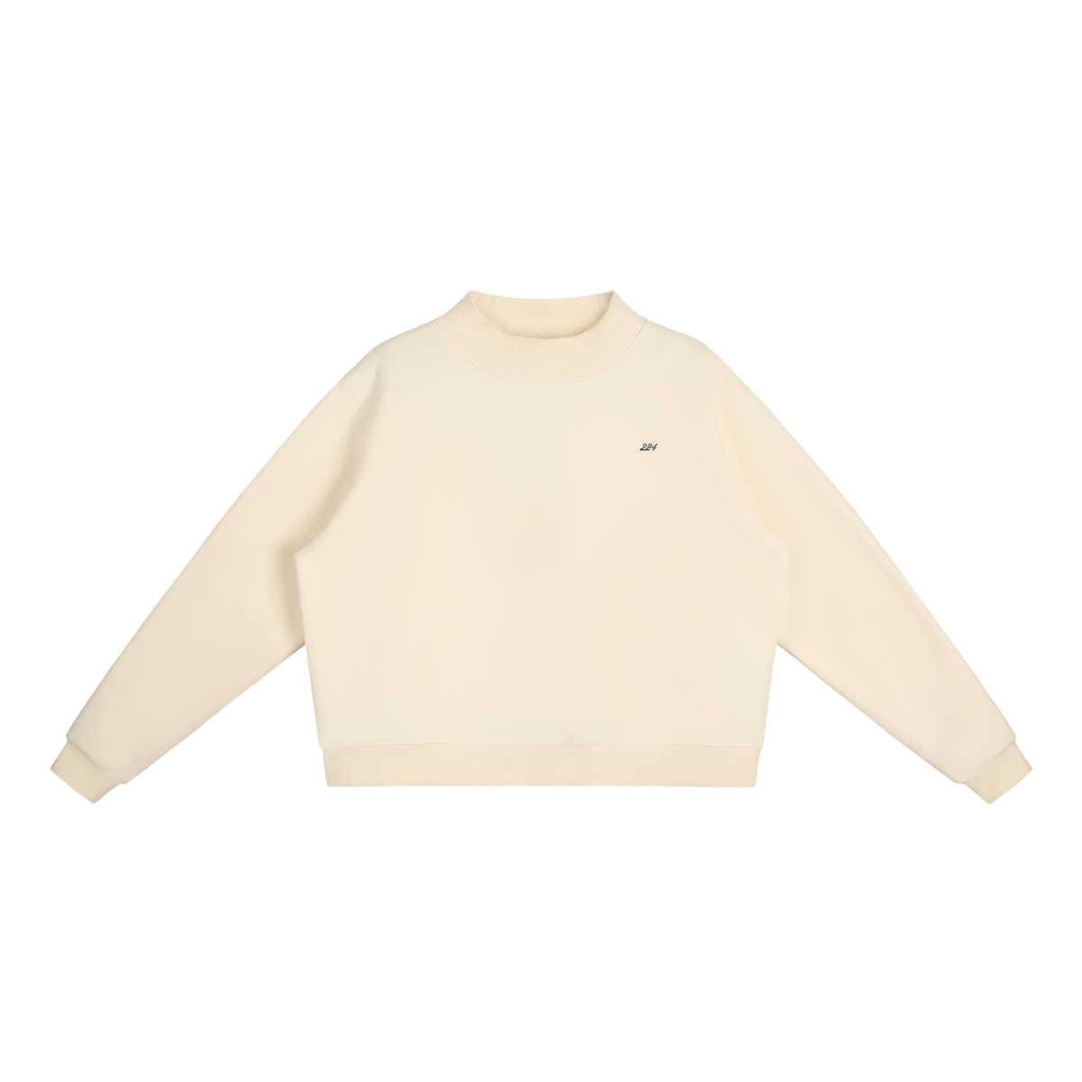 Women's Essential Fleece Mock-Neck Crew Sweatshirt