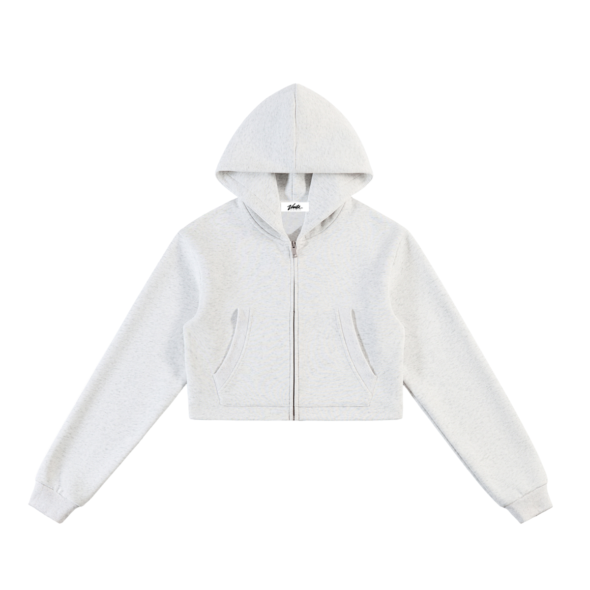 Women's Essential Cropped Zip-Up Hoodie