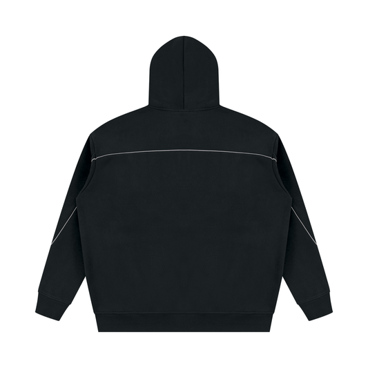 Unisex Oversized Piping Fleece Hoodie