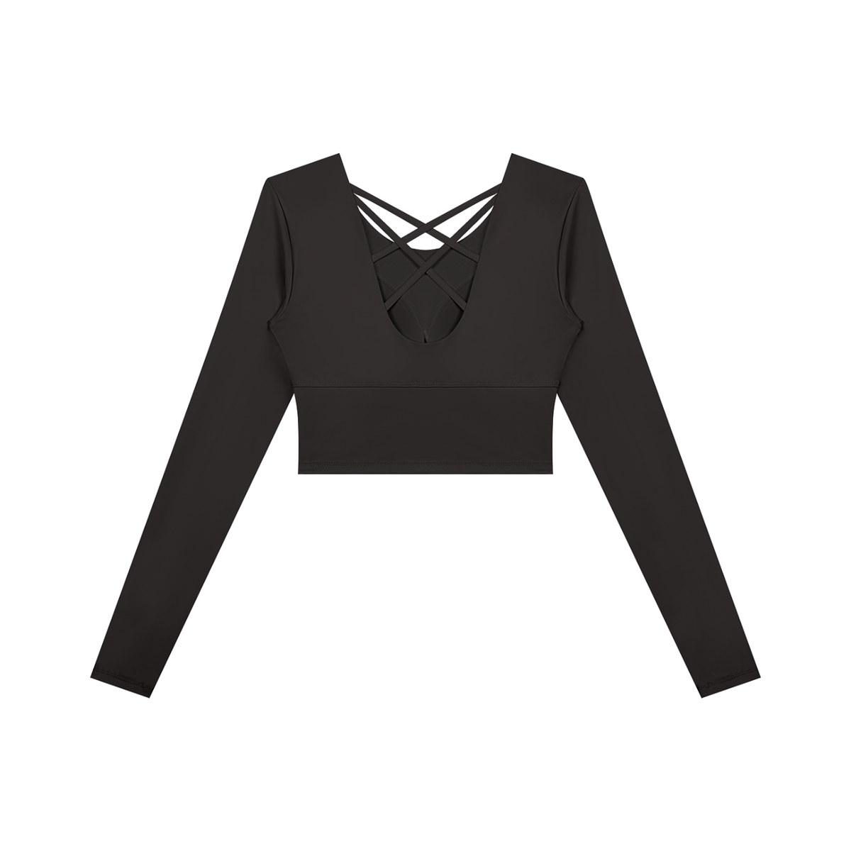 T-shirt de yoga court à manches longues pour femme