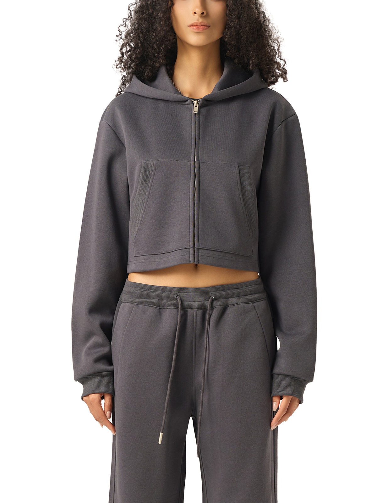 Women's Essential Cropped Zip-Up Hoodie