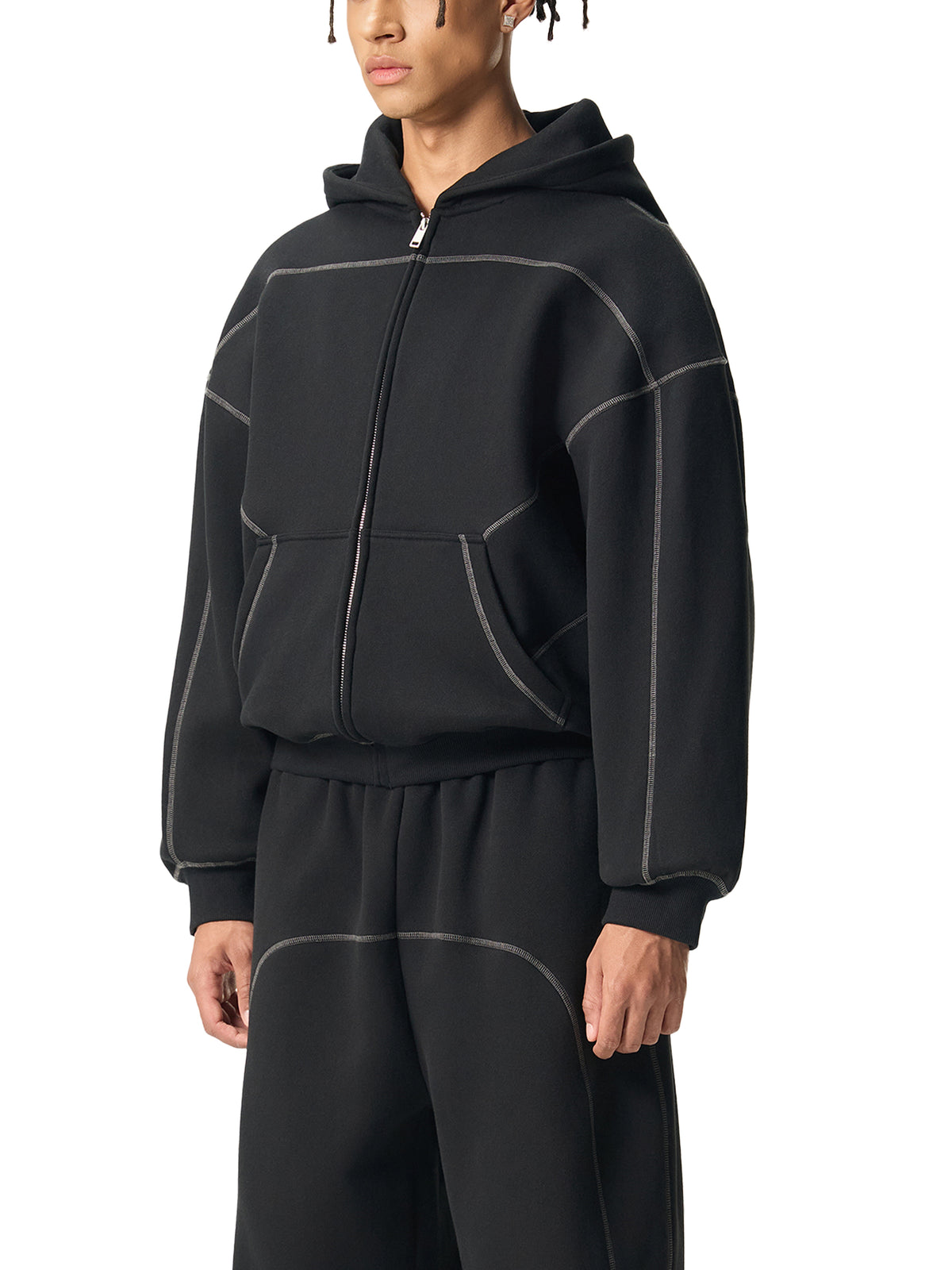 unisex Contrast-Stitched Boxy suite