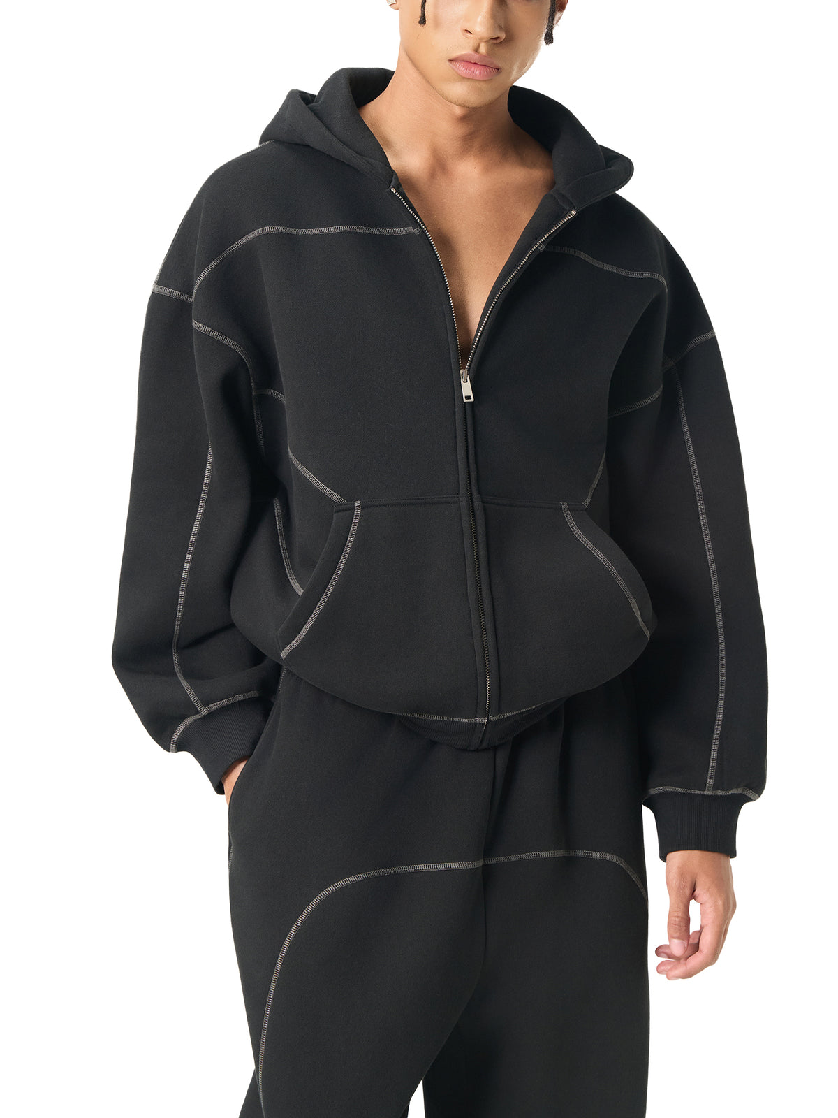 unisex Contrast-Stitched Boxy suite