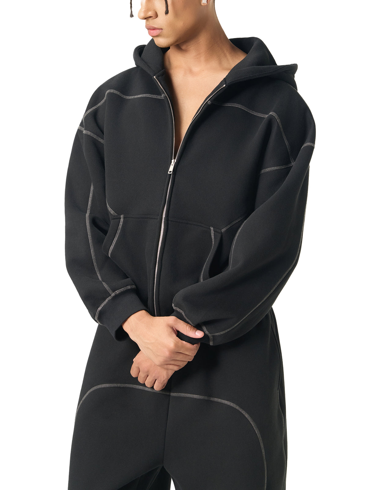 unisex Contrast-Stitched Boxy suite