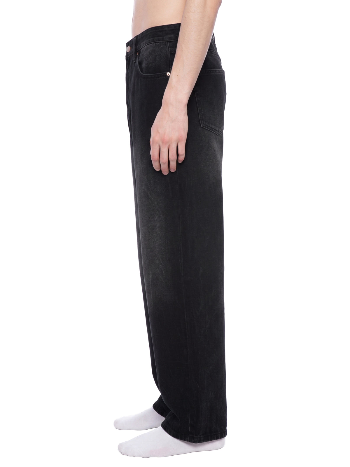 Jeans Large Coupe Délavés Homme