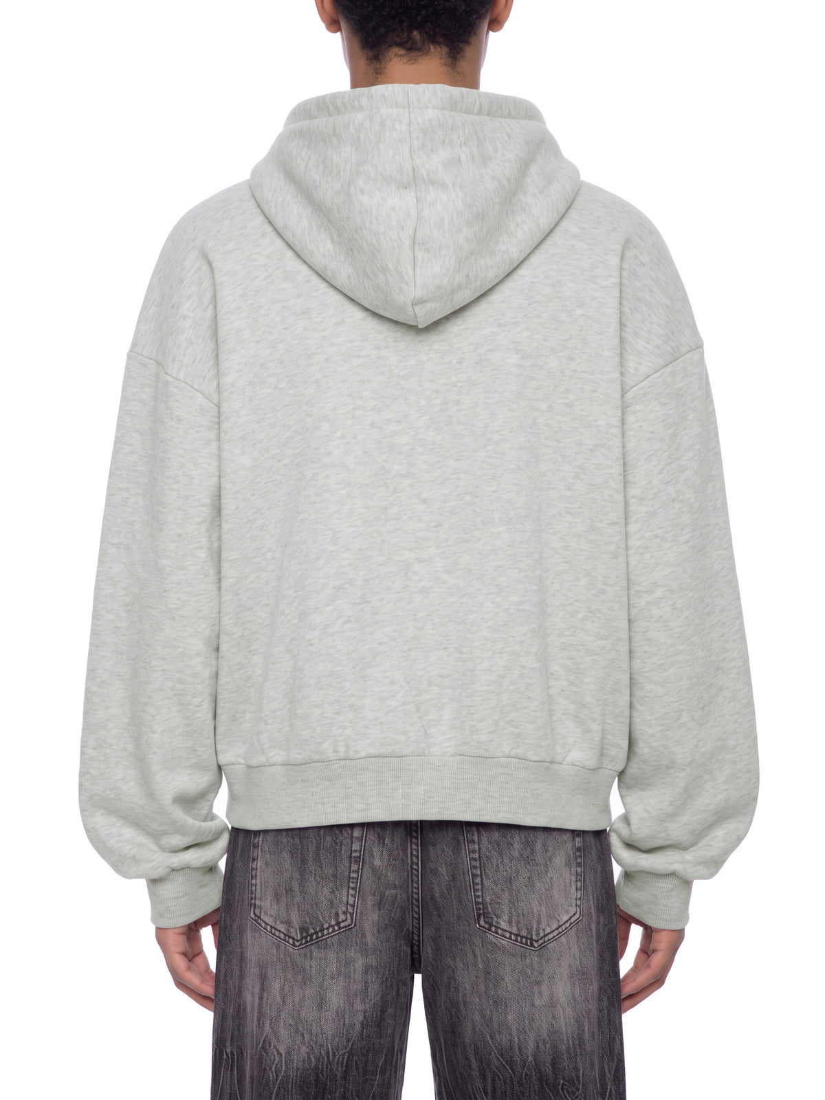 Sweat à capuche unisexe coupe carrée en molleton avec bordures et fermeture zippée intégrale