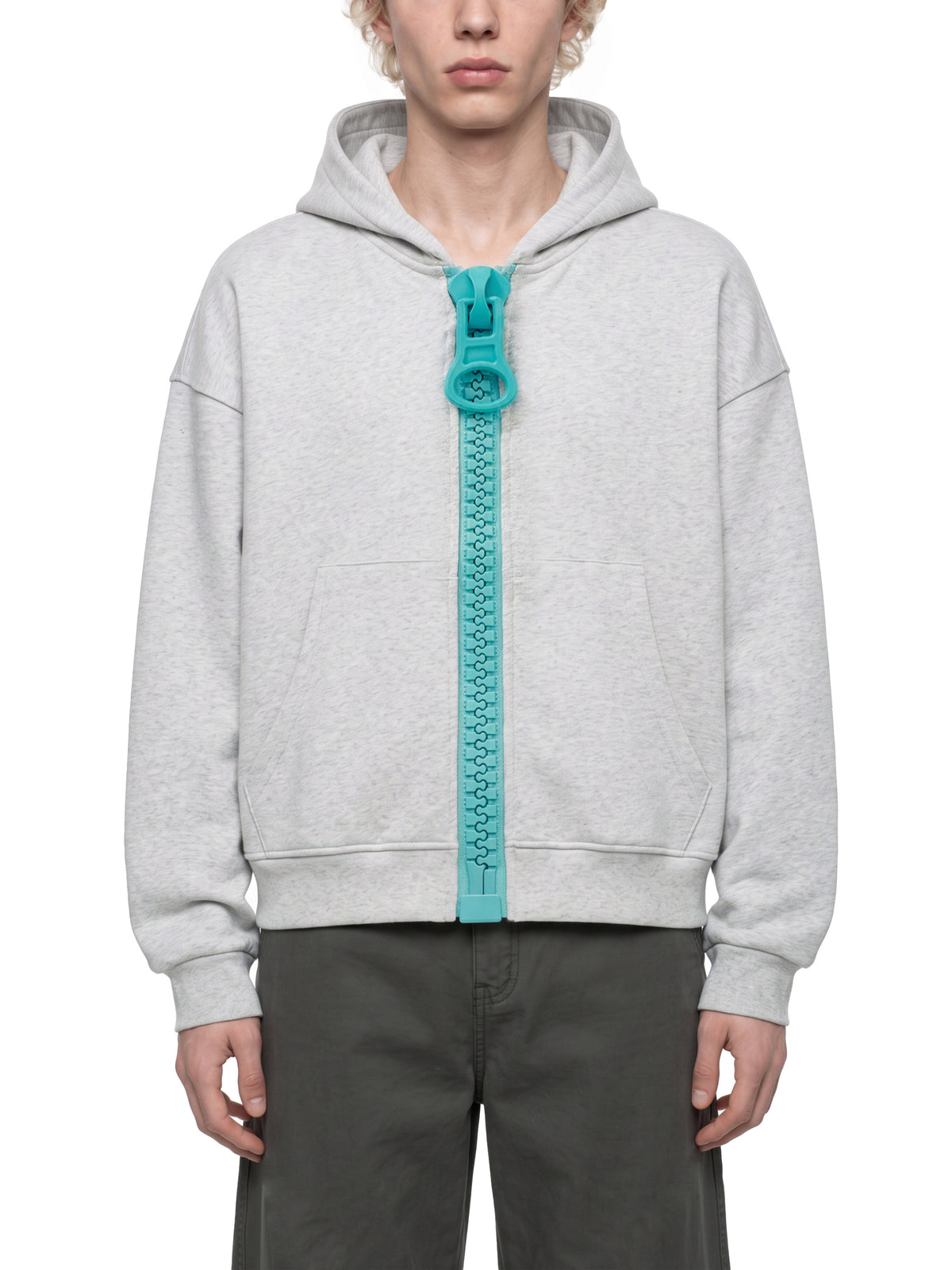 Unisex Oversized Chunky-Zip Boxy Hoodie