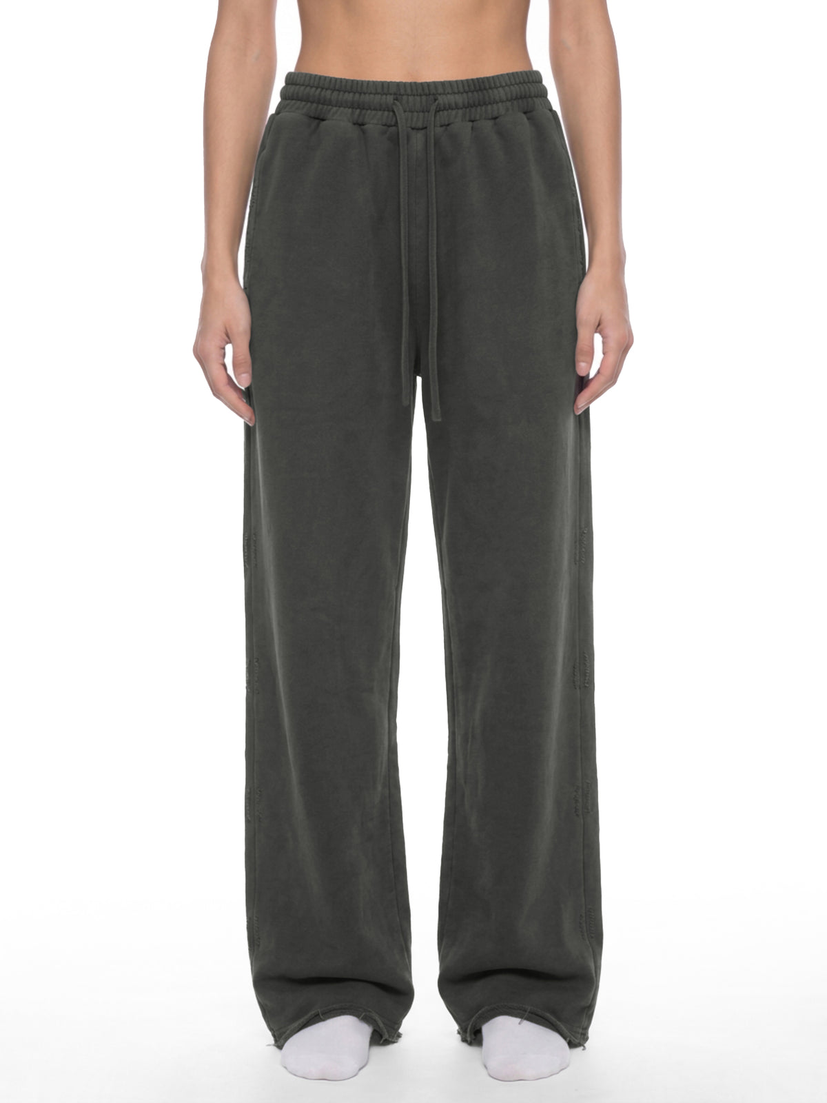 Unisex Vintage Wash Raw Edge Sweatpants
