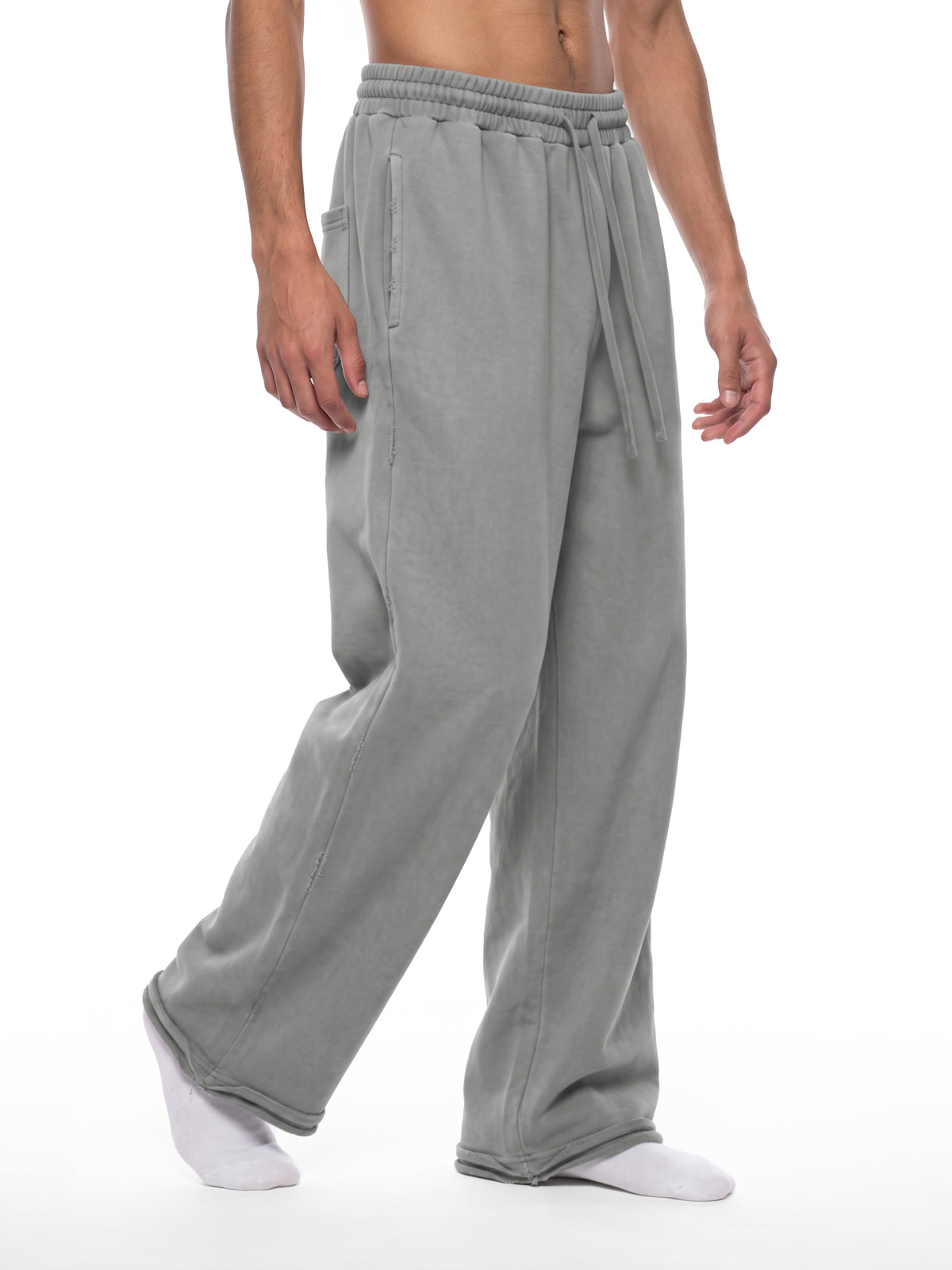 Unisex Vintage Wash Raw Edge Sweatpants